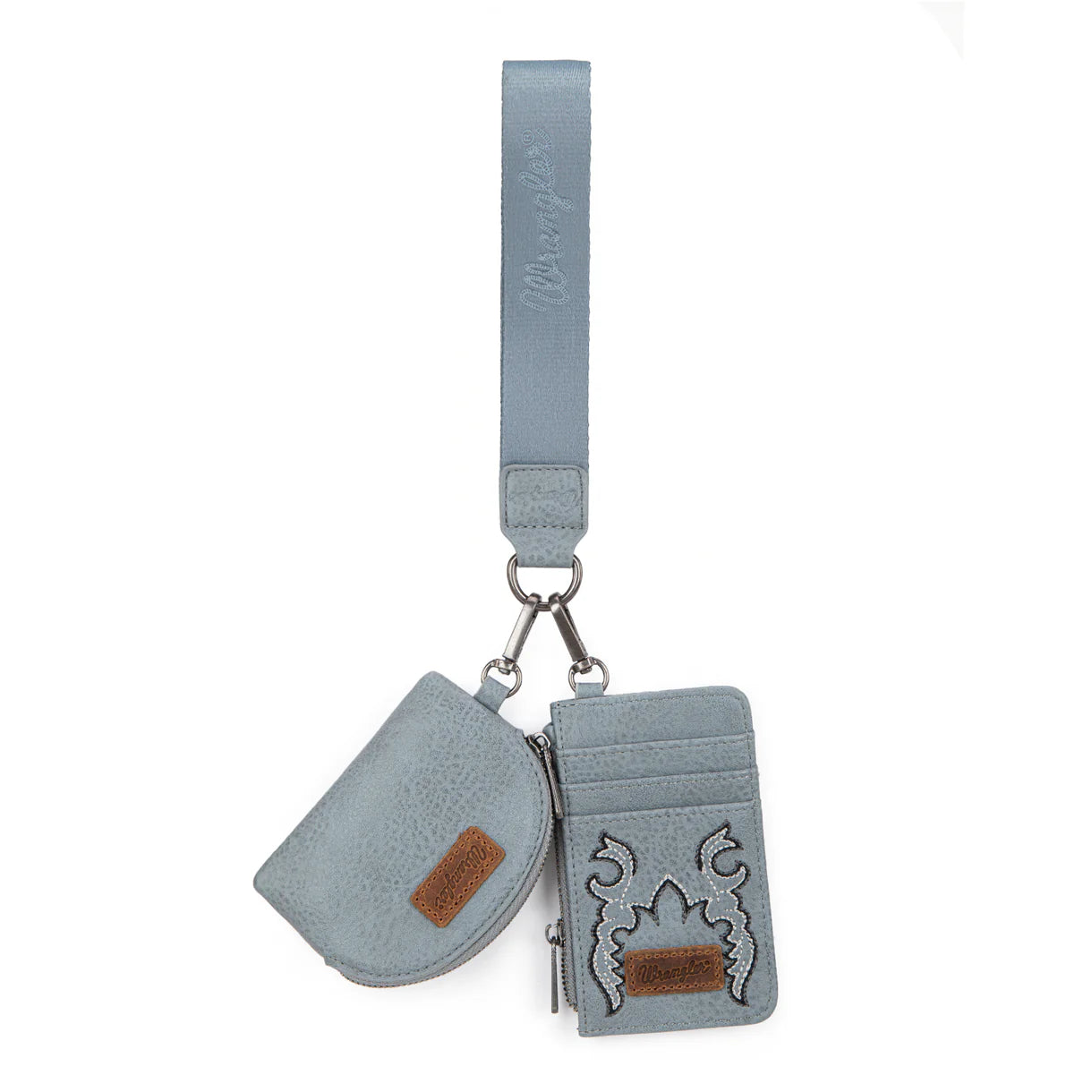 Wrangler Embroidered Dual Pouch Wristlet - Jean