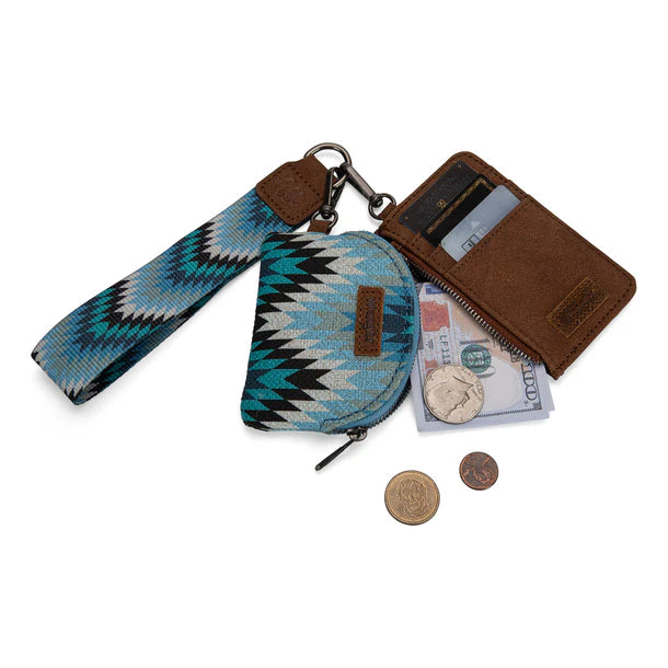 Wrangler Southwestern Art Print Dual Pouch Wristlet Jean