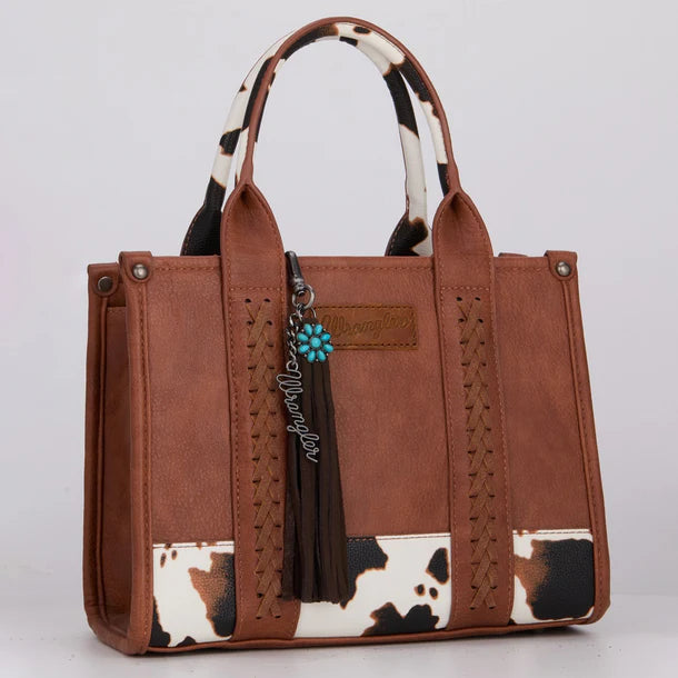 Wrangler Turquoise Fringe Suede Bag Charm - Coffee