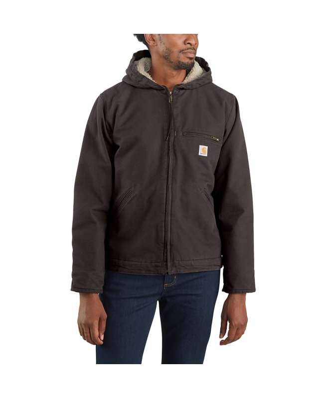 Carhartt Men's Relaxed Fit Washed Duck Sherpa-Lined Jacket BIG & TALL
