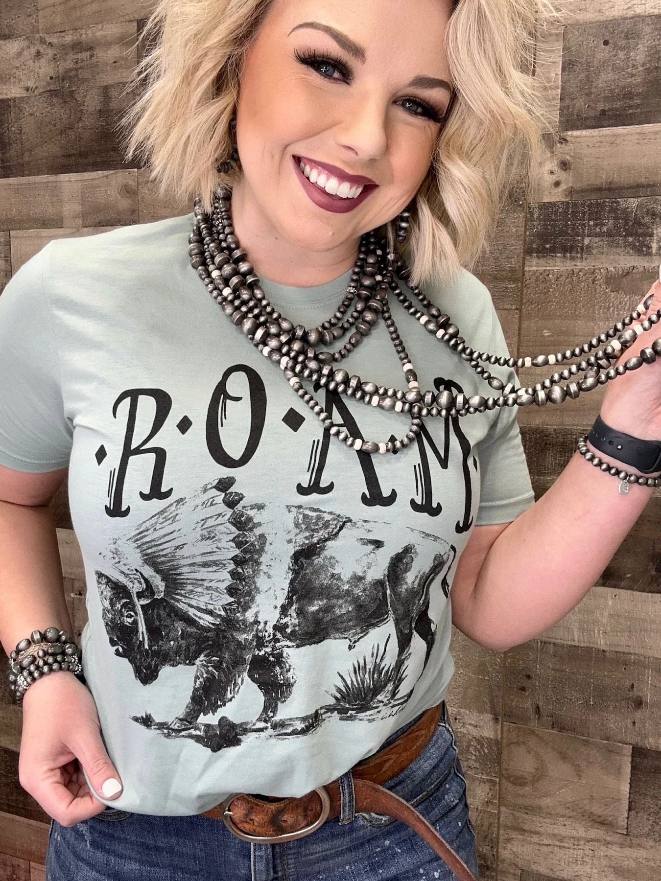 Texas True Threads Women's Roam Buffalo Tee