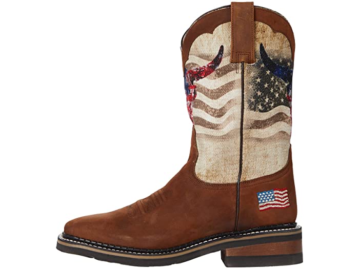 Roper Men's Americana Patriot Skull Flag Square Toe Boot