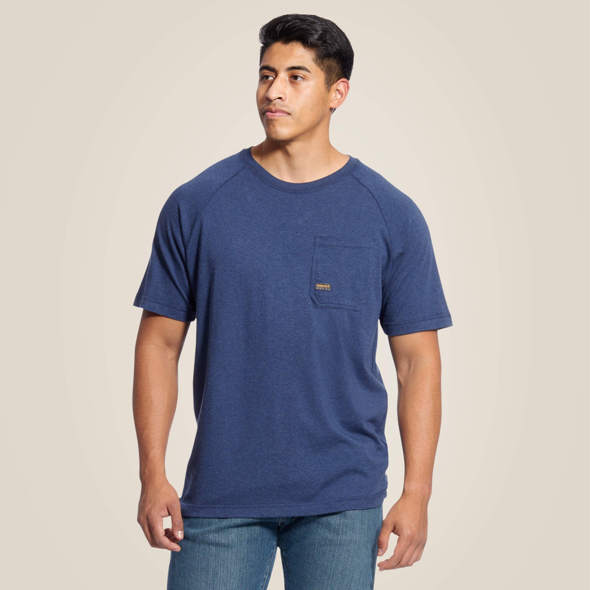Ariat Men's Rebar Cotton Strong T-Shirt - NAVY HEATHER