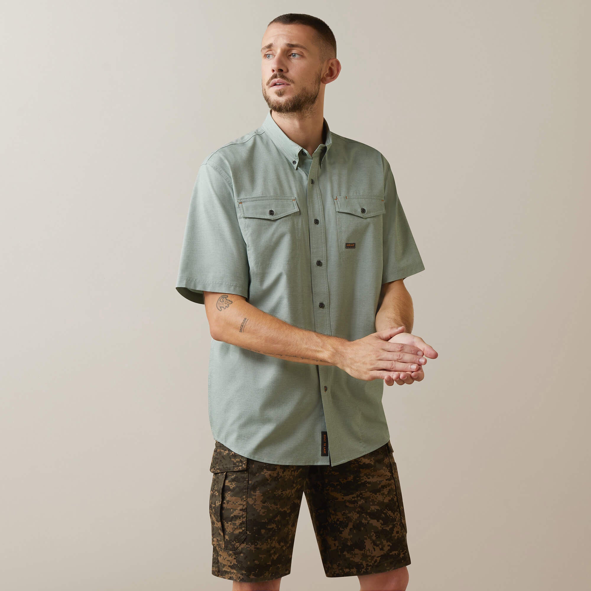 Ariat Men's Rebar Made Tough VentTEK DuraStretch Work Shirt - GREEN BAY