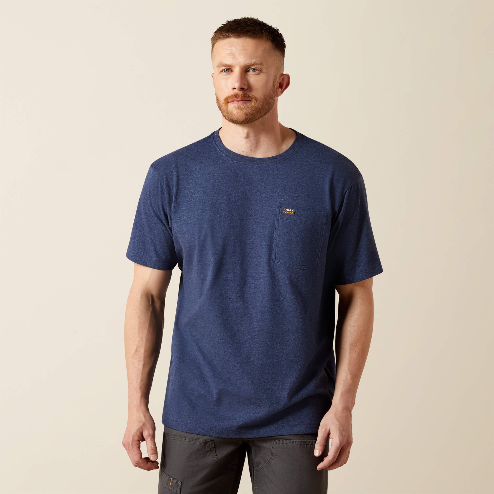 Ariat Men's Rebar Cotton Strong T-Shirt - NAVY HEATHER