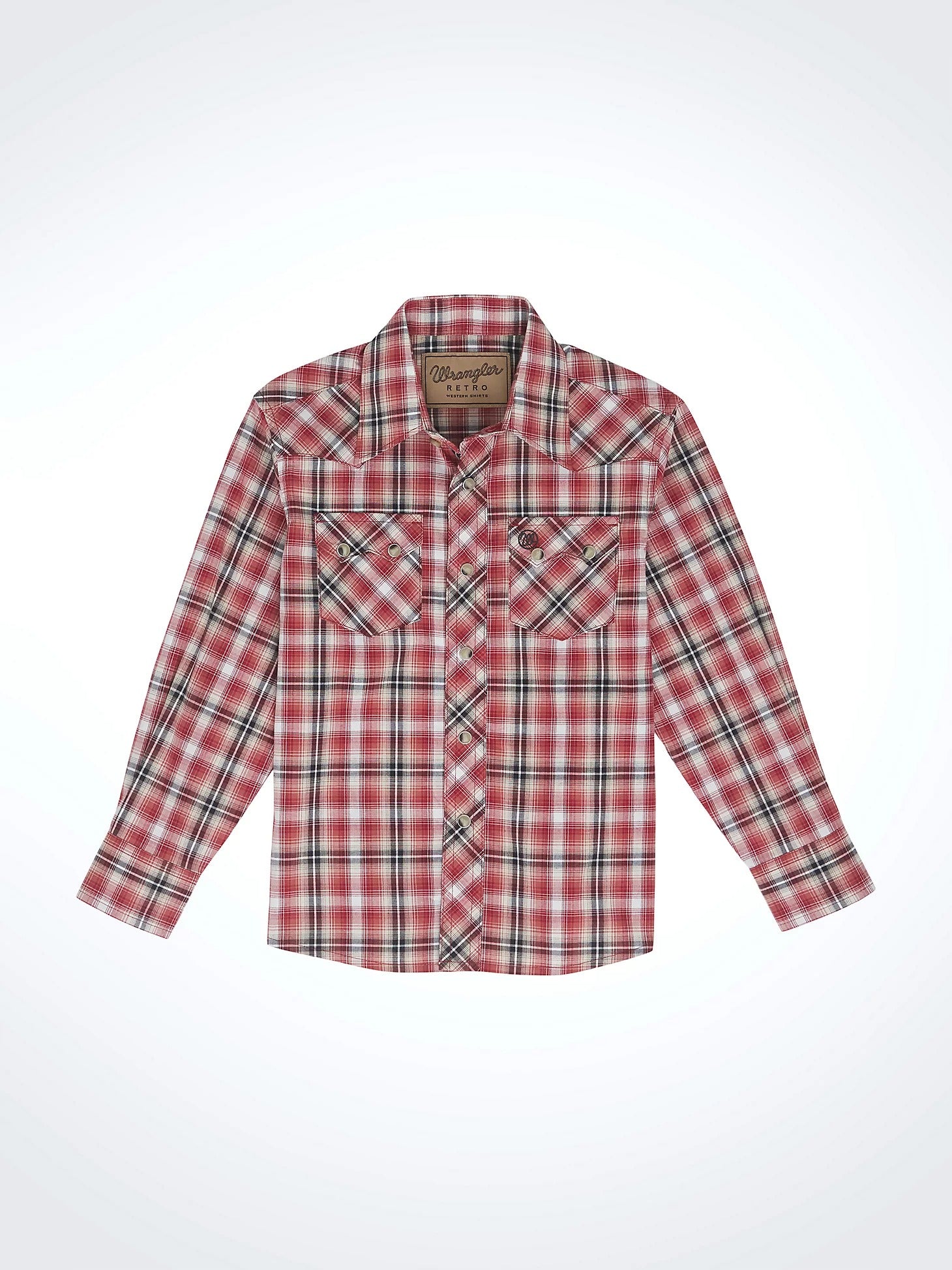 Wrangler Boy's Retro Western Snap Plaid Shirt