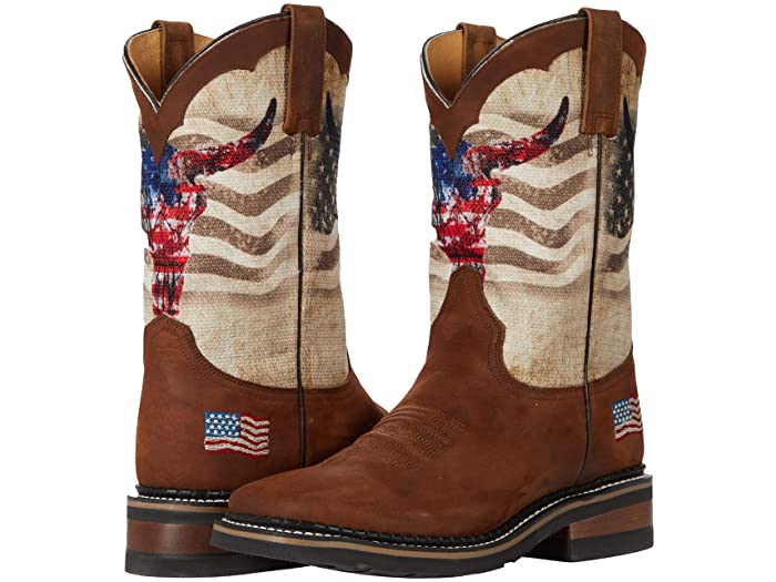 Roper Men's Americana Patriot Skull Flag Square Toe Boot