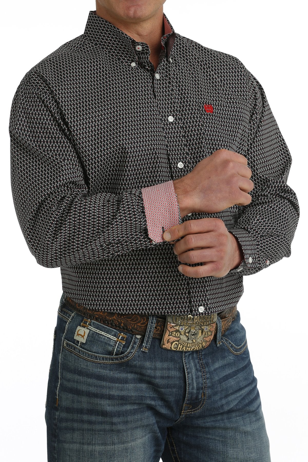Cinch Men's Geometric Print Button-Down Western Shirt