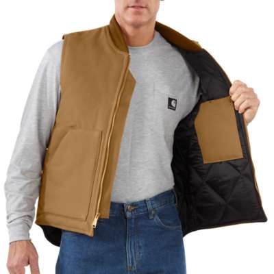 Carhartt Men's Relaxed Fit Firm Duck Insulated Rib Collar Vest