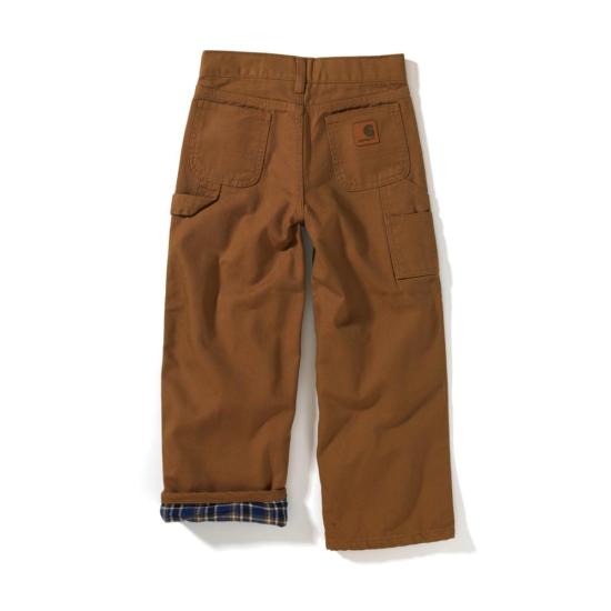 Carhartt Boys Loose Fit Canvas Flannel-Lined Utility Boot-Cut Work Pant