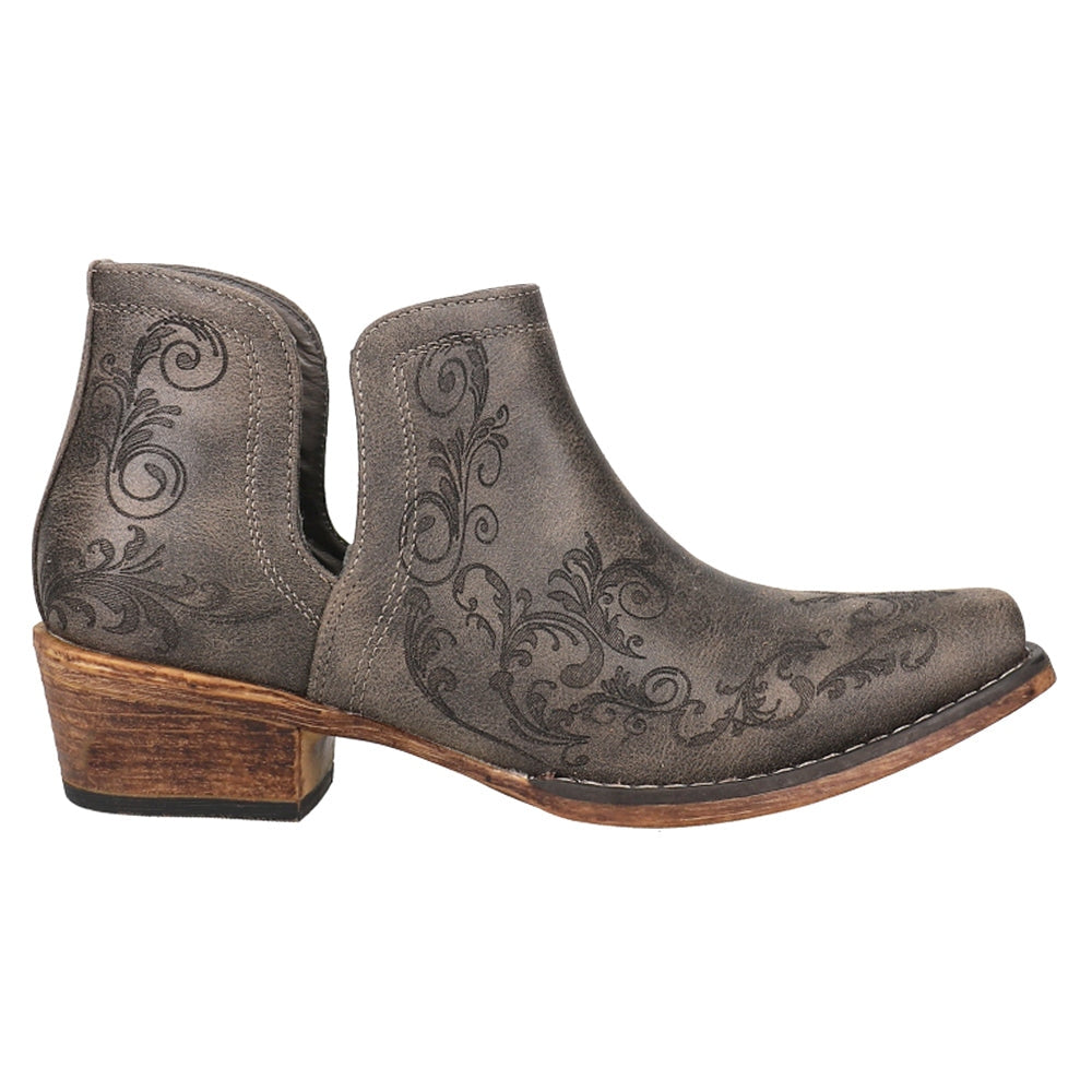 Roper Ava Paisley Embossed Snip Toe Ankle Boot