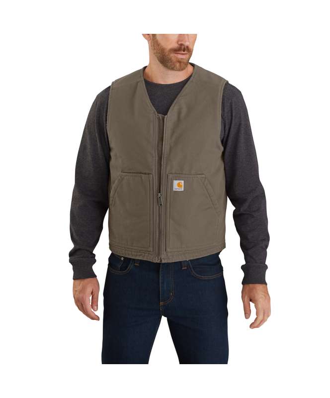Carhartt Men's Relaxed Fit Washed Duck Sherpa-Lined Vest