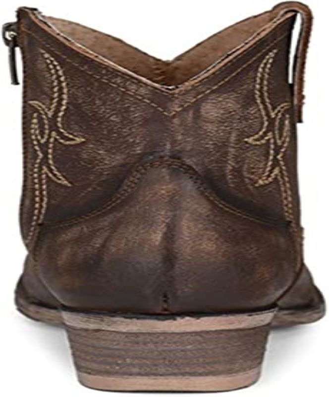 Corral Women's Circle G Tobacco Brown Zipper Round Toe Shortie Boot