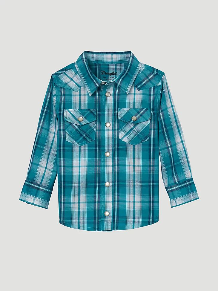 Wrangler Toddler Long Sleeve Snap Front Plaid Western Shirt