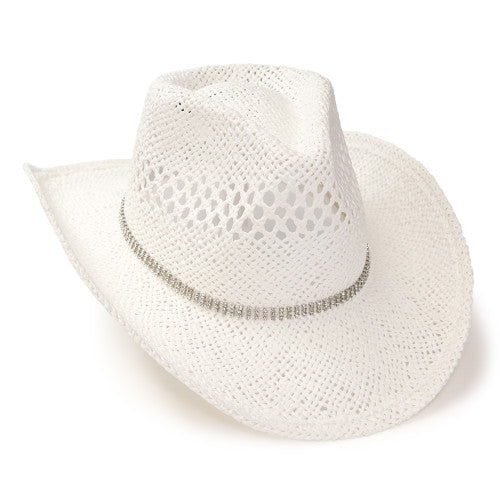 Western Express Straw Hat With Rhinestone Hat Band