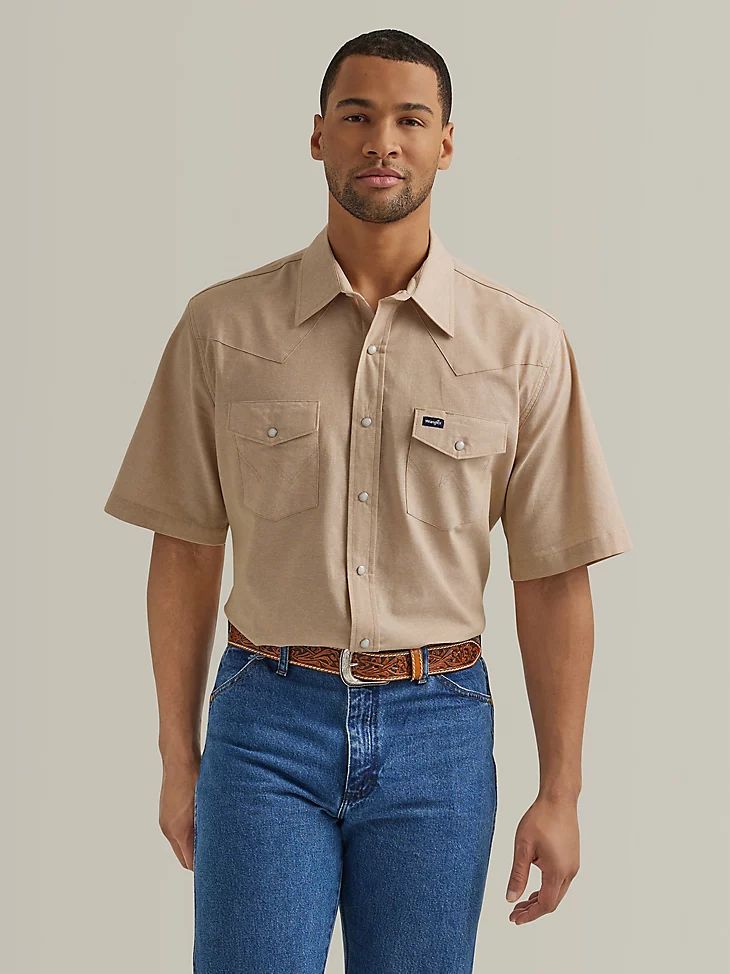 Wrangler Men's Cowboy Cut Short Sleeve Classic Work Western Workshirt
