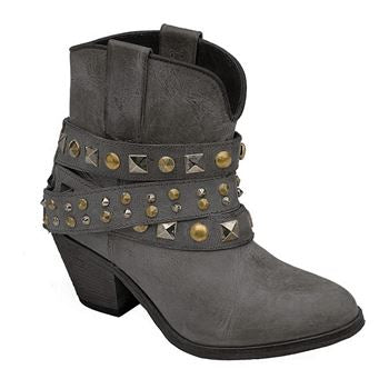 Corral Women's Black Studded Ankle Strap Boots