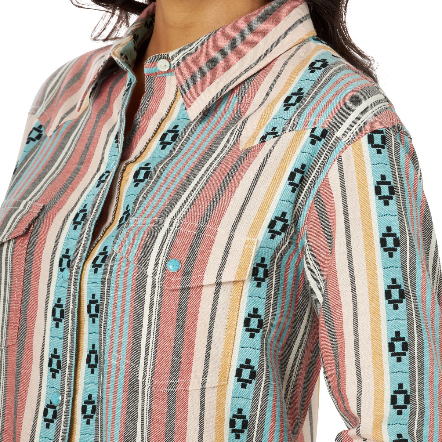 Wrangler Women's Retro Punchy Boyfriend Snap Western Shirt