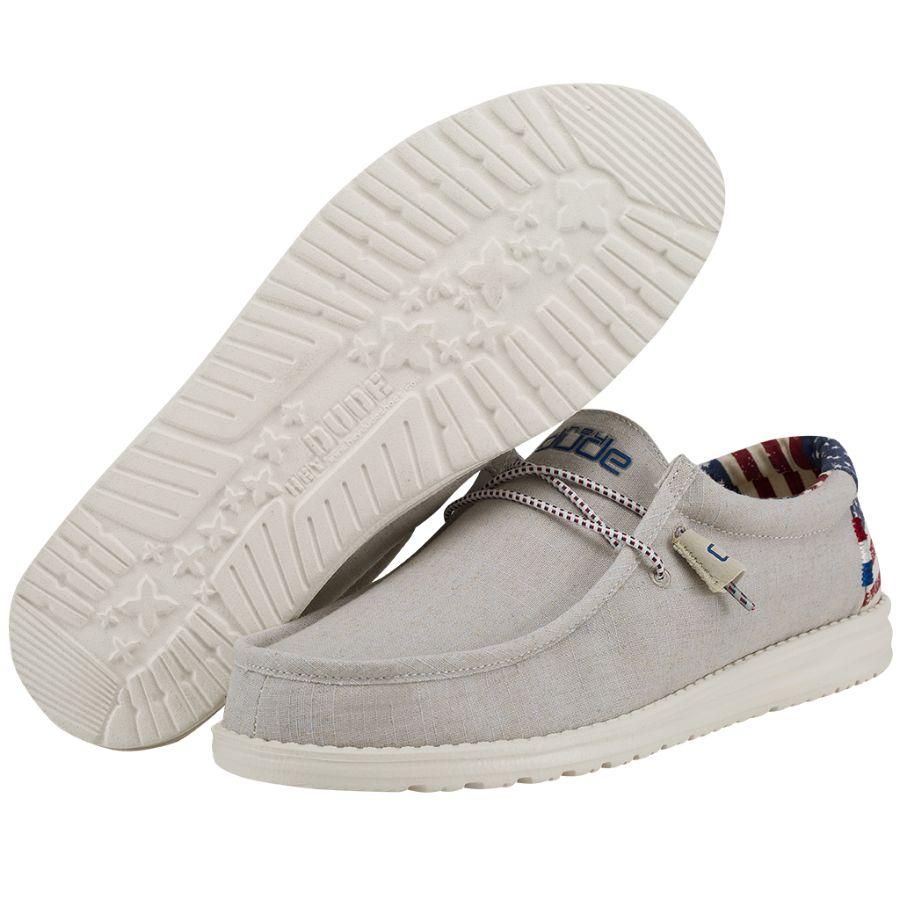 Hey Dude Men's Wally Off White Patriotic
