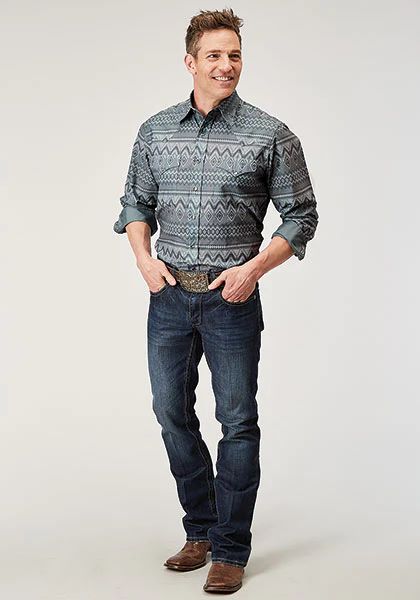 Roper Men's River Aztec Snap Front Shirt