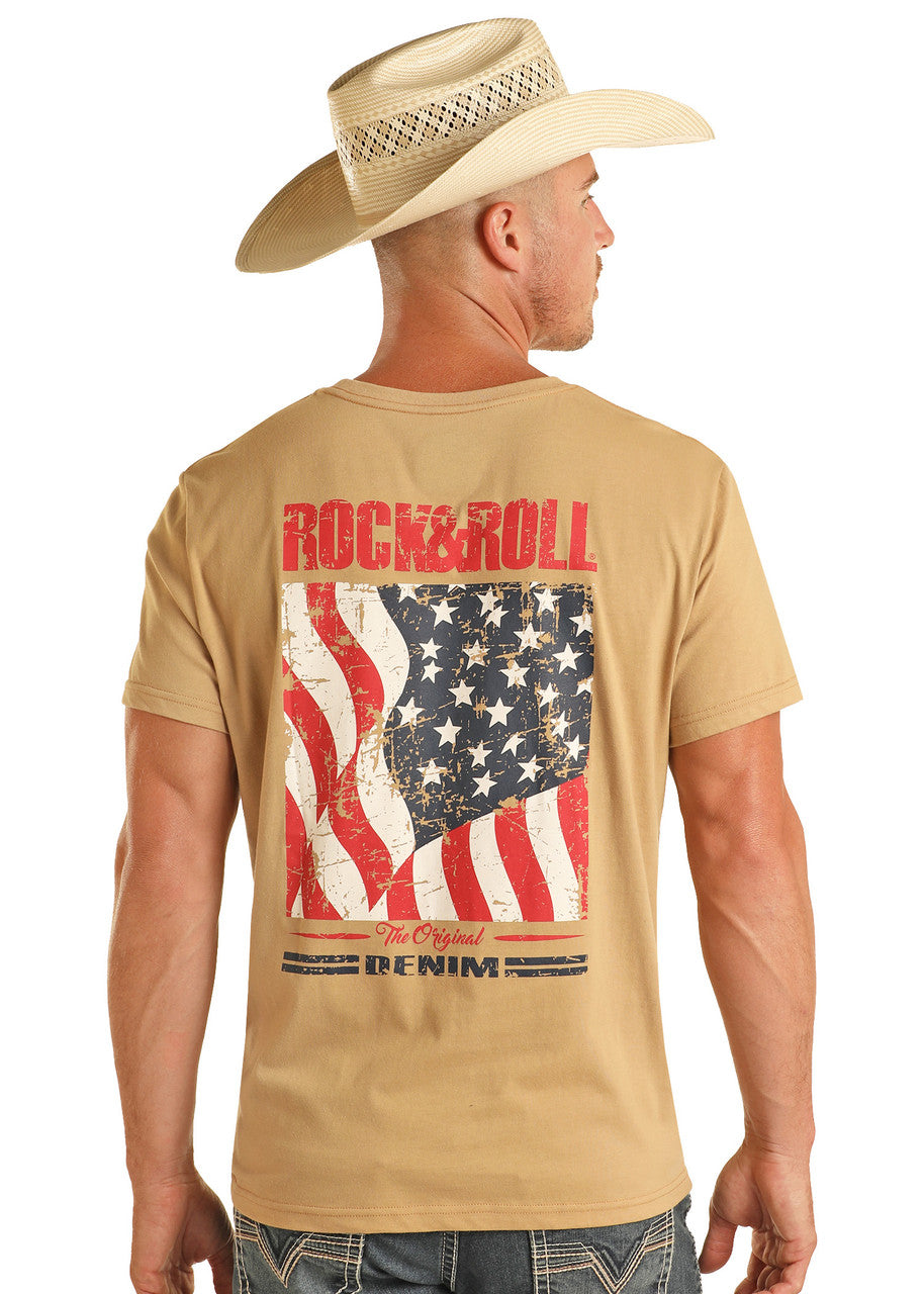 Rock & Roll Denim Unisex Flag Graphic Tee