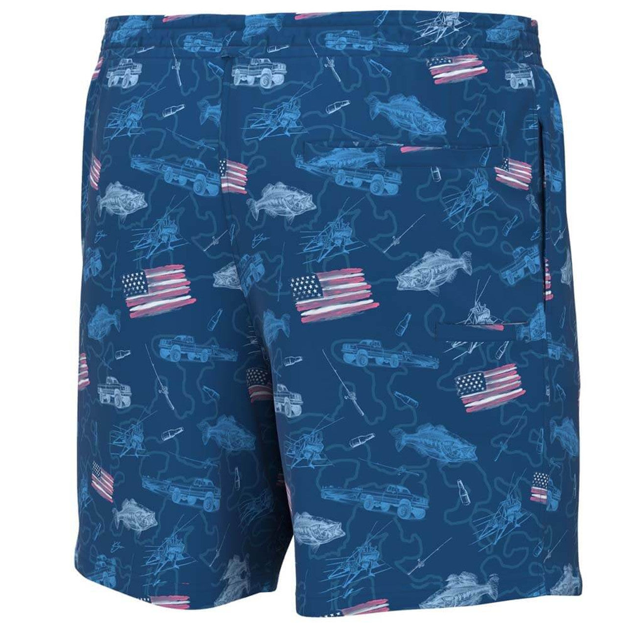 Huk Men's Pursuit Volley Fish & Flags Short