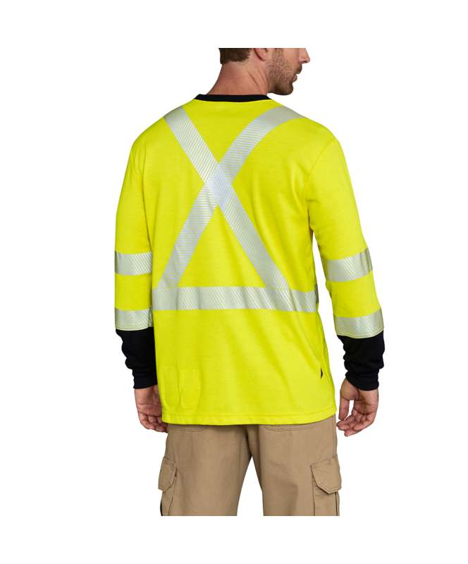Carhartt Men's Flame-Resistant High-Vis Long-Sleeve T-Shirt Class 3 BIG & TALL