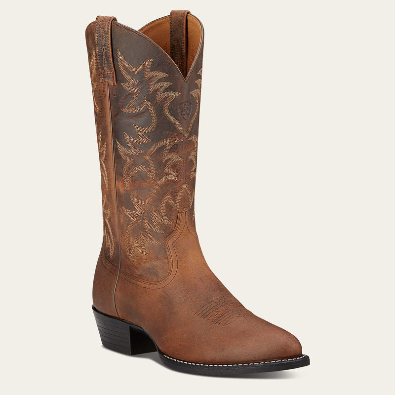 Ariat Men's Heritage Western R Toe Distressed Brown