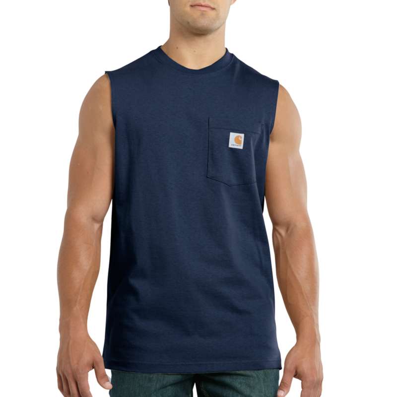 Carhartt Men's  Workwear Pocket Sleeveless T-Shirt - NAVY 412