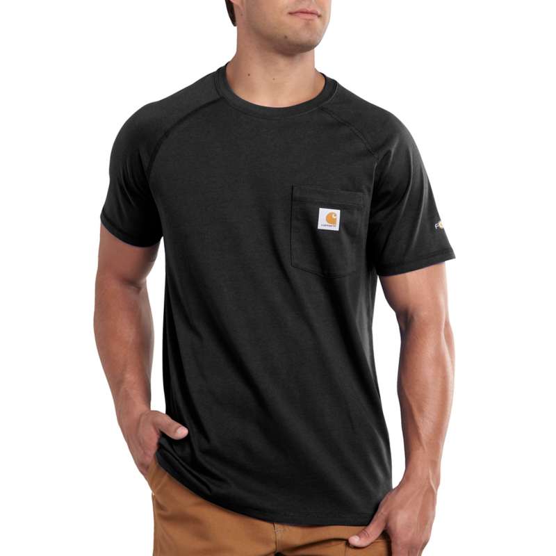 CARHARTT MEN'S FORCE COTTON DELMONT SHORT-SLEEVE T-SHIRT - 001-BLACK