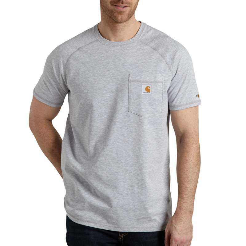 CARHARTT MEN'S FORCE COTTON DELMONT SHORT-SLEEVE T-SHIRT - 034-GRAY