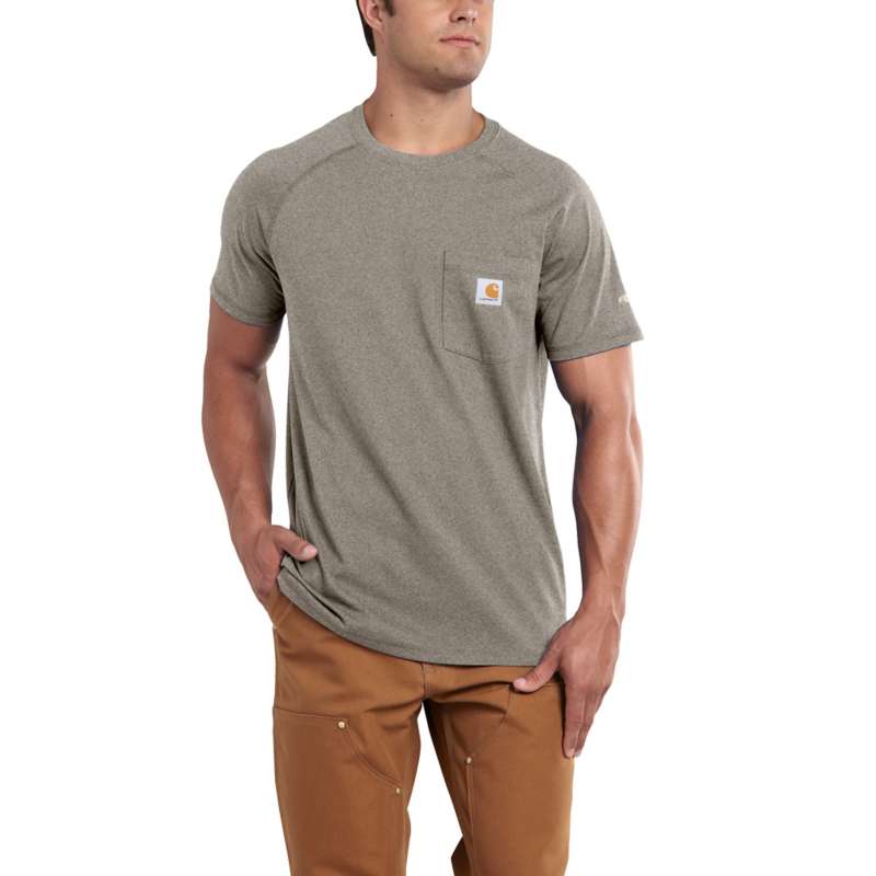CARHARTT MEN'S FORCE COTTON DELMONT SHORT-SLEEVE T-SHIRT - DESERT 265