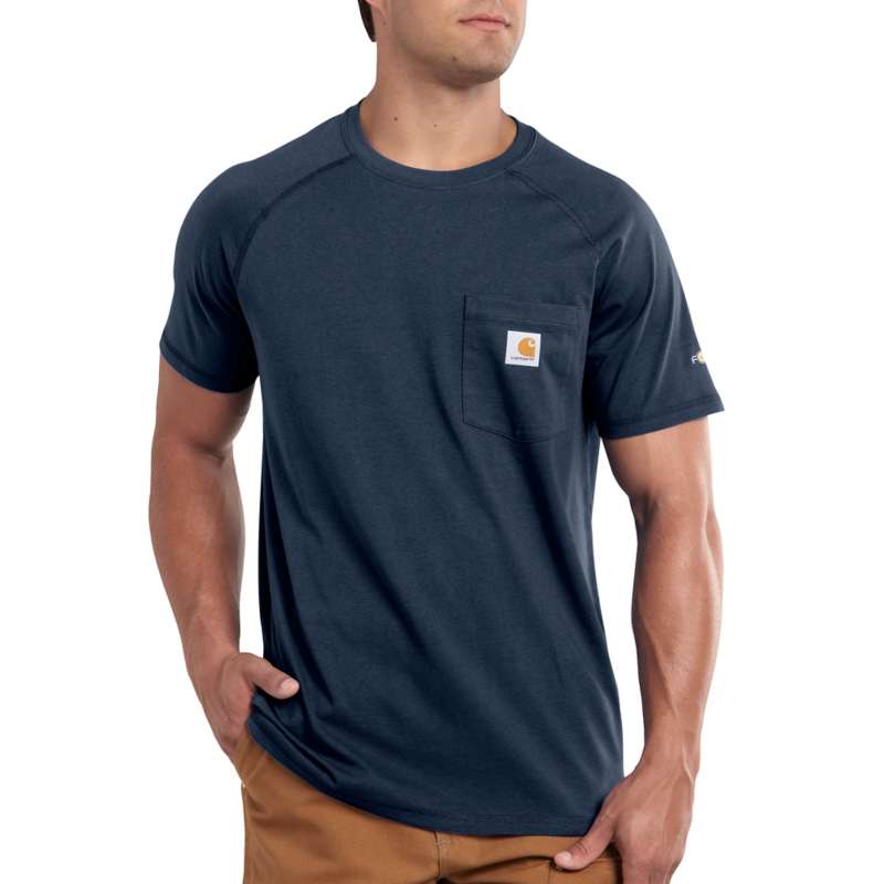 CARHARTT MEN'S FORCE COTTON DELMONT SHORT-SLEEVE T-SHIRT - 412-NAVY