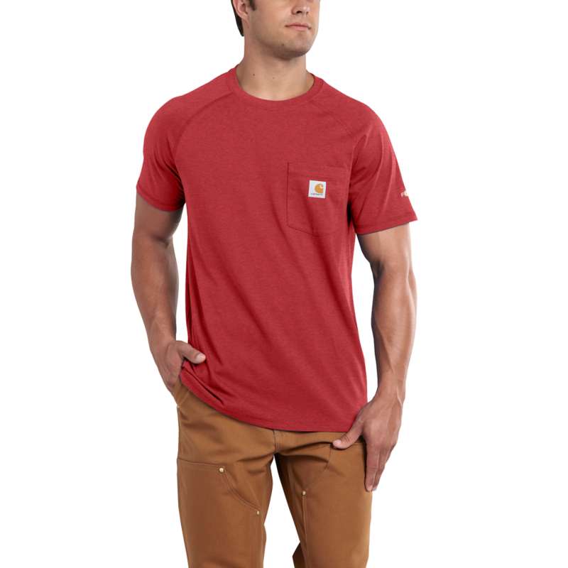 CARHARTT MEN'S FORCE COTTON DELMONT SHORT-SLEEVE T-SHIRT - RED 625