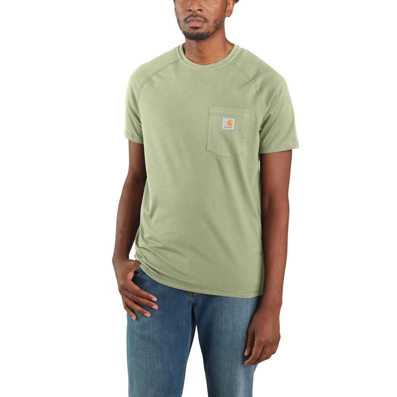 CARHARTT MEN'S FORCE COTTON DELMONT SHORT-SLEEVE T-SHIRT - SAGEBRUSH G74