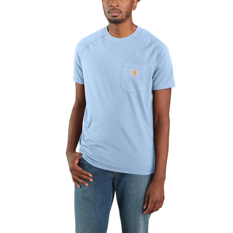 CARHARTT MEN'S FORCE COTTON DELMONT SHORT-SLEEVE T-SHIRT - LIGHT BLUE H06