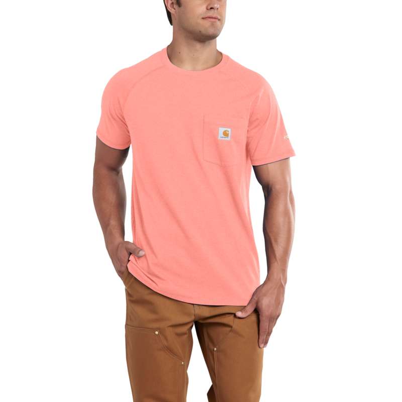 CARHARTT MEN'S FORCE COTTON DELMONT SHORT-SLEEVE T-SHIRT - CORAL HAZE P04