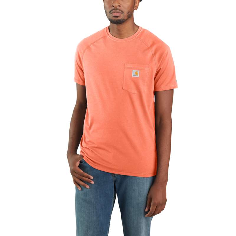 CARHARTT MEN'S FORCE COTTON DELMONT SHORT-SLEEVE T-SHIRT - PUMPKIN Q05