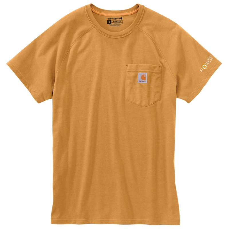 CARHARTT MEN'S FORCE COTTON DELMONT SHORT-SLEEVE T-SHIRT - YELLOWSTONE Y12