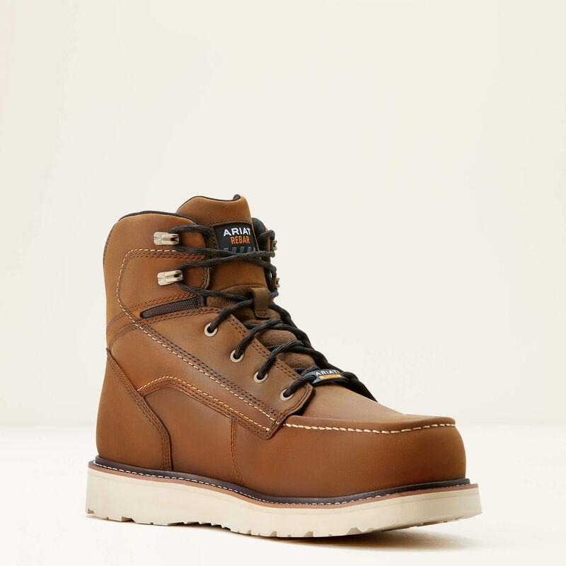 Ariat Men\s Rebar Wedge Moc Toe 6" Waterproof Composite Toe Work Boot