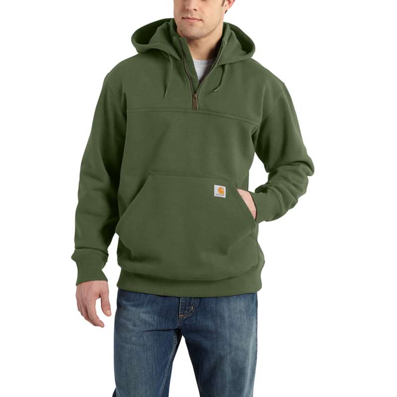 Carhartt Men's Paxton Heavyweight Hooded Zip Mock Sweatshirt - CHIVE GD3