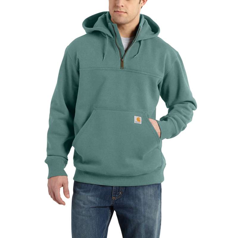 Carhartt Men's Paxton Heavyweight Hooded Zip Mock Sweatshirt - SLATE GREEN L05