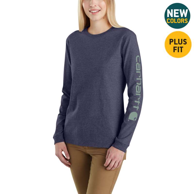 Carhartt Women's Workwear Logo Long Sleeve - GRAYSTONE V11