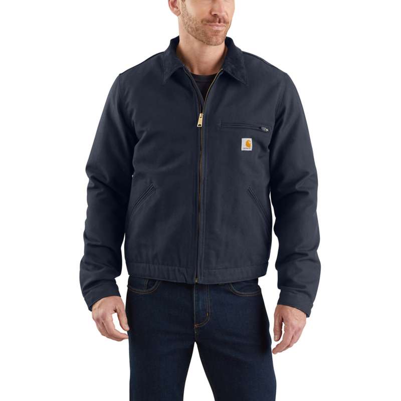 Carhartt Men's Relaxed Fit Duck Blanket-Lined Detroit Jacket - NAVY NVY