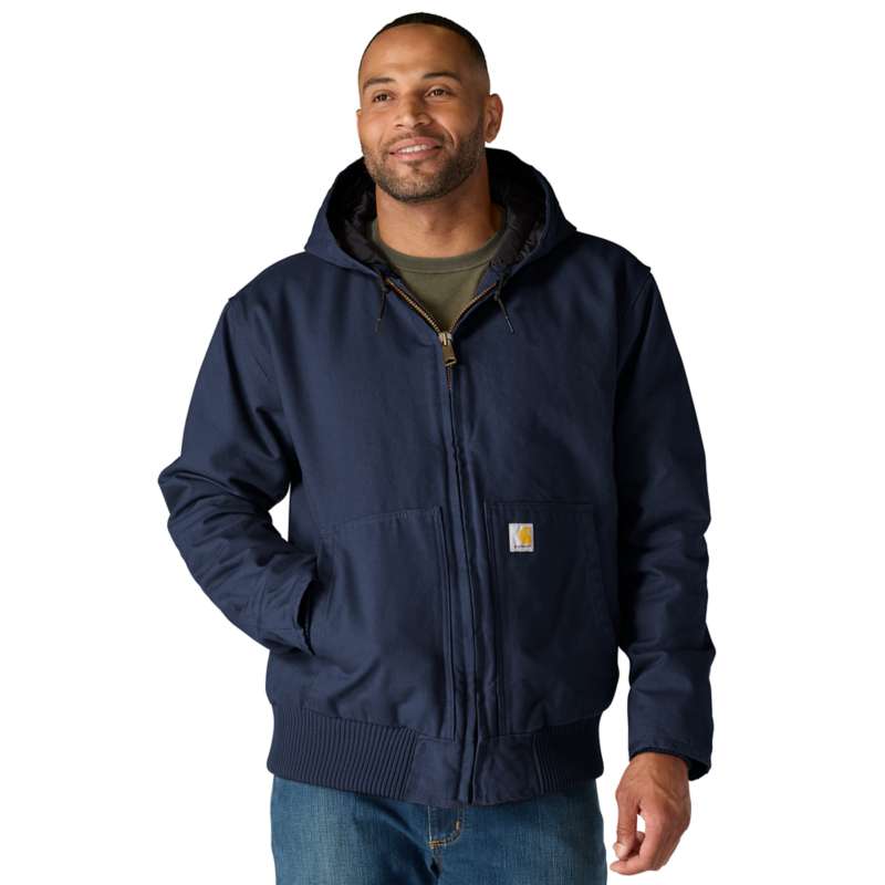 Carhartt Men's Loose Fit Washed Duck Insulated Active Jacket - NAVY I26