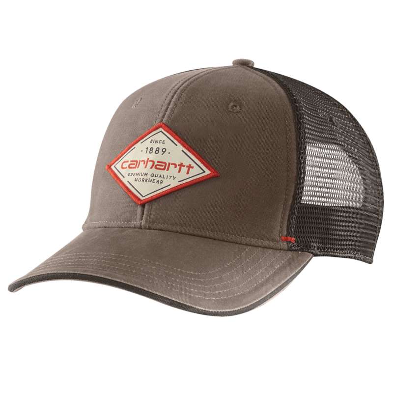 Carhartt Men's Canvas Mesh Back Premium Quality Graphic Cap - LIGHT BROWN LBR