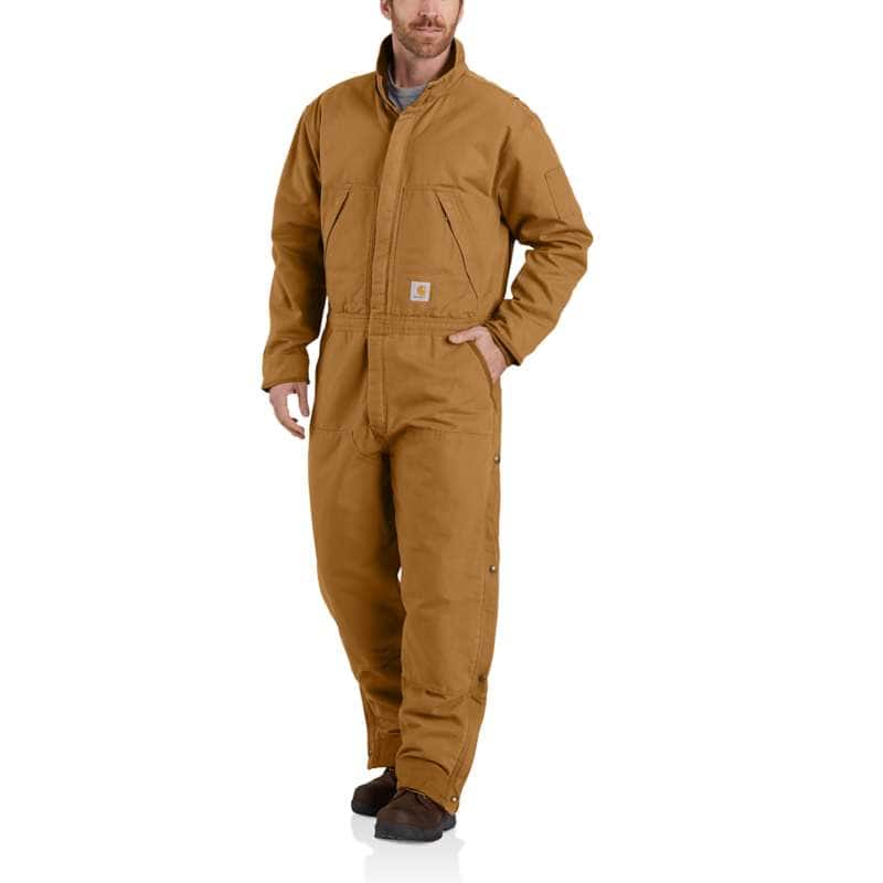 Carhartt Men's Loose Fit Washed Duck Insulated Coverall - BROWN BRN