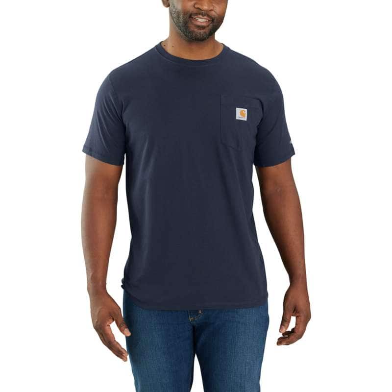 Carhartt Men's Force Relaxed Fit Midweight Short-Sleeve Pocket T-Shirt - NAVY I26