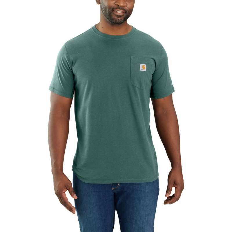 Carhartt Men's Force Relaxed Fit Midweight Short-Sleeve Pocket T-Shirt - SLATE GREEN L05