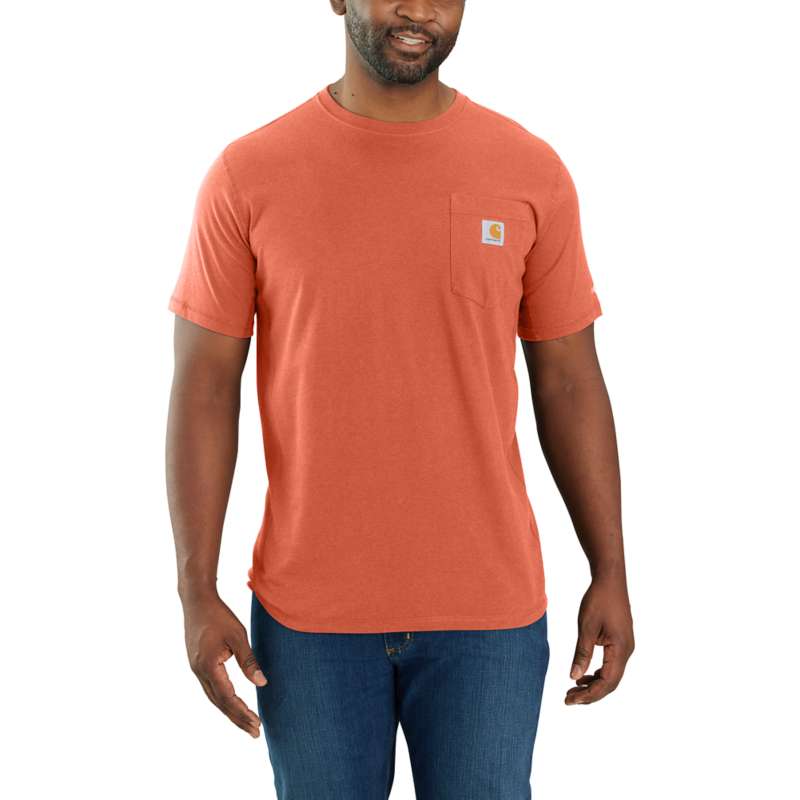 Carhartt Men's Force Relaxed Fit Midweight Short-Sleeve Pocket T-Shirt - ORANGE Q38